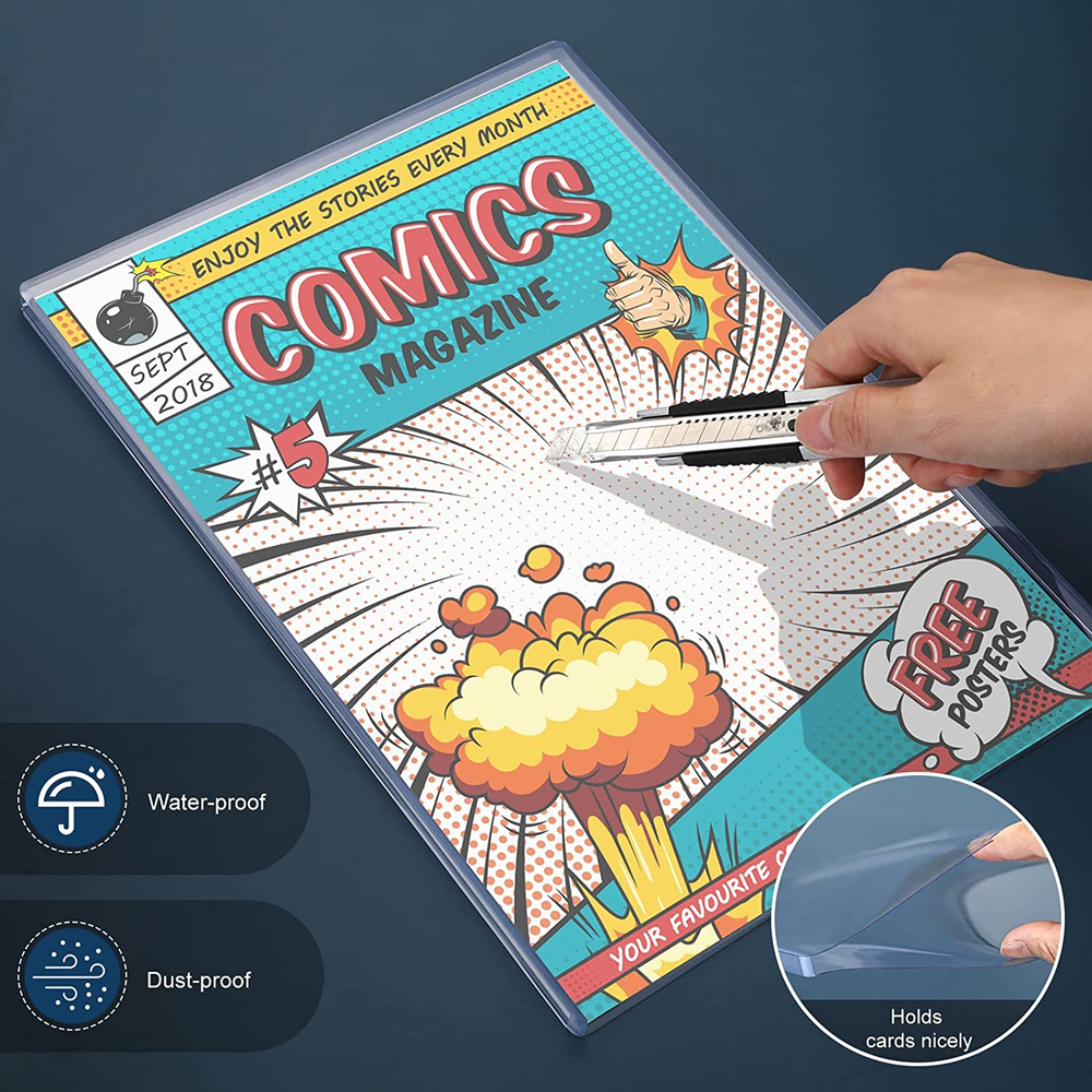 Comic Book Display Case Set, Include Comic Book Sleeves and Clear Plastic Easels