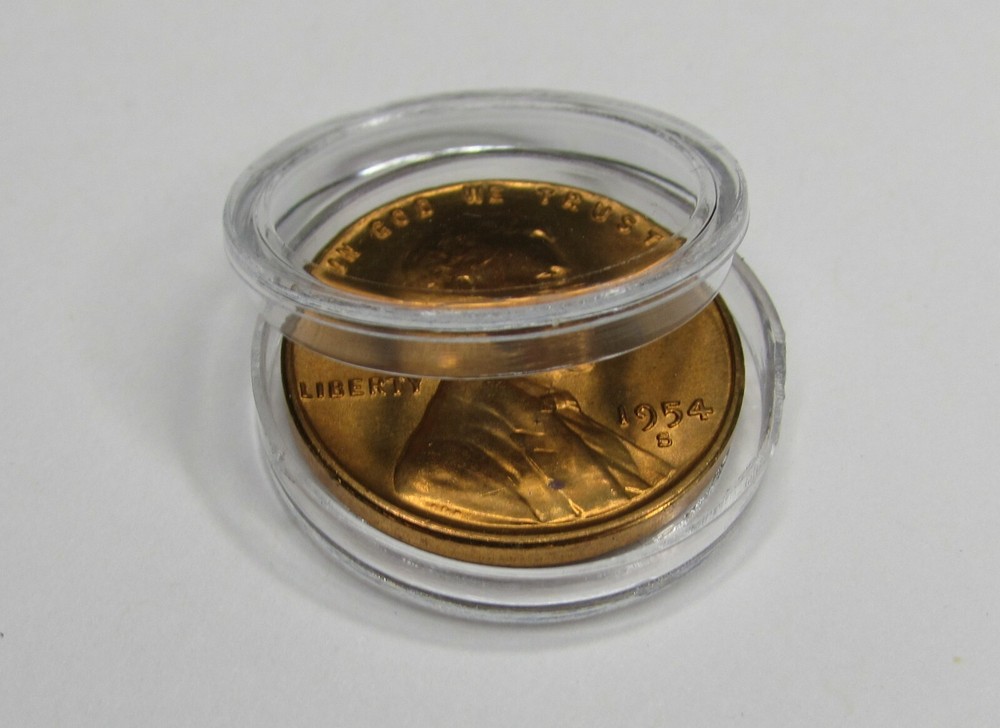 50 penny size plastic coin capsules - 19mm / cent diameter / clear capsule