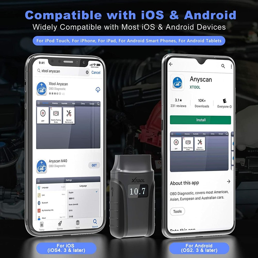 XTOOL A30D OBD2 Scanner All System Bidirectional Diagnostic Scan Tool 14+ Resets