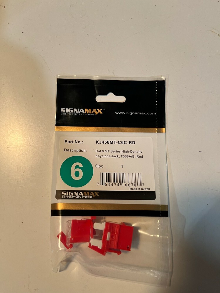 Signamax KJ-458MT-C6C-RD Cat 6 red insert jack,