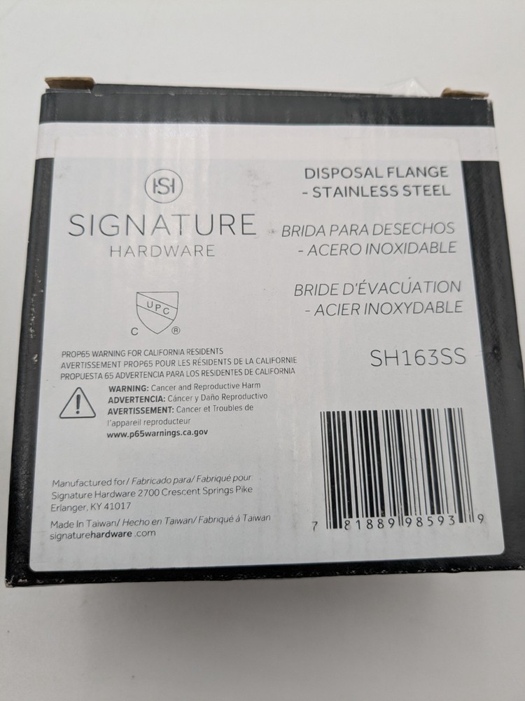 Signature Hardware 3-1/2" Brass Kitchen Deep Garbage Disposal Flange and Stopper