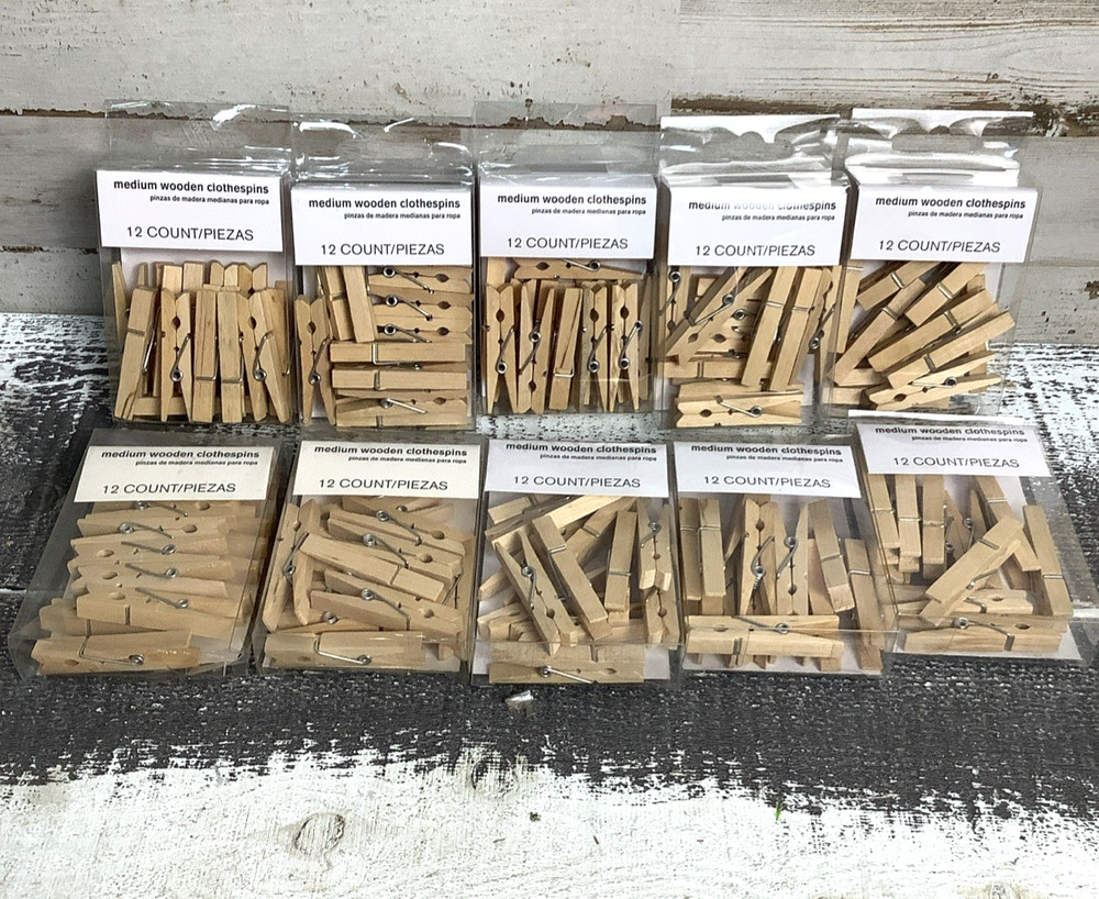 120 Medium Wooden Clothespins 2"
