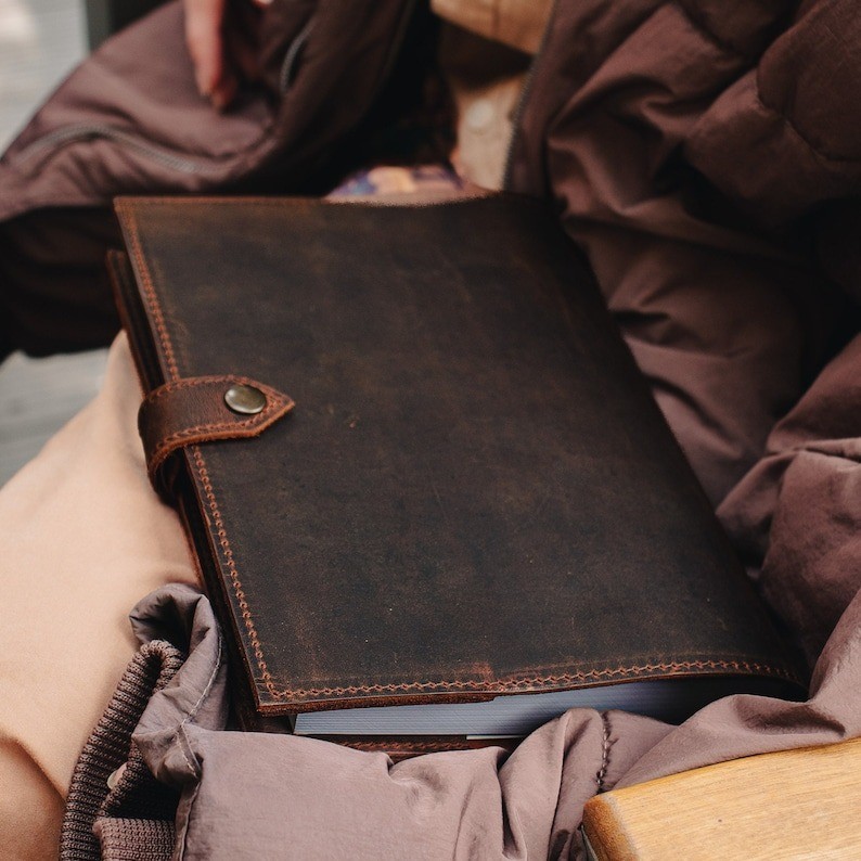 Personalized Leather Journal Notebook, A5 Notebook Cover, Refillable Journal