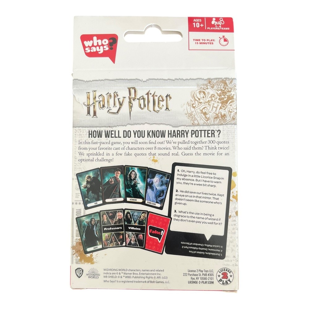Harry Potter Who Says? Cards
