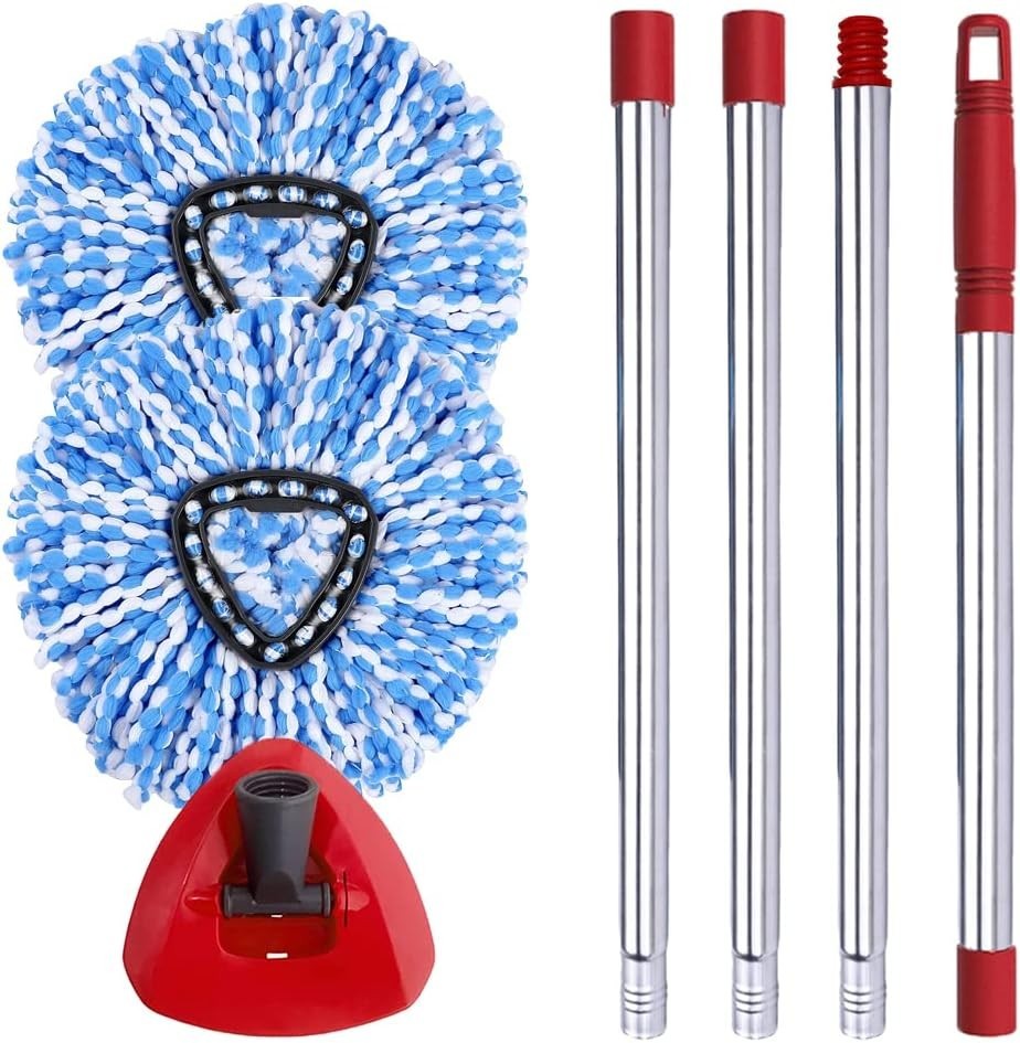 Spin Mop Head, Base, Handle Replacement for O-ceda EasyWring RinseClean Micro...