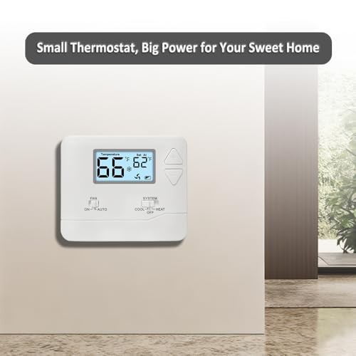 NonProgrammable Thermostat for Home, Digital Energy-Saving White