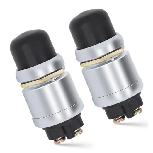Engine Start Push Button Momentary Start Switch, 12V 50A Waterproof 2 PCS
