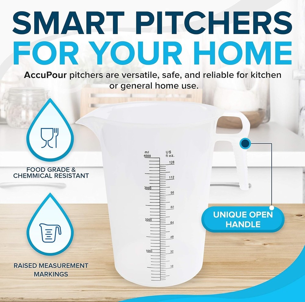 32oz 1 quart Measuring Pitcher, Plastic, Multipurpose - Great for Chemicals, ...