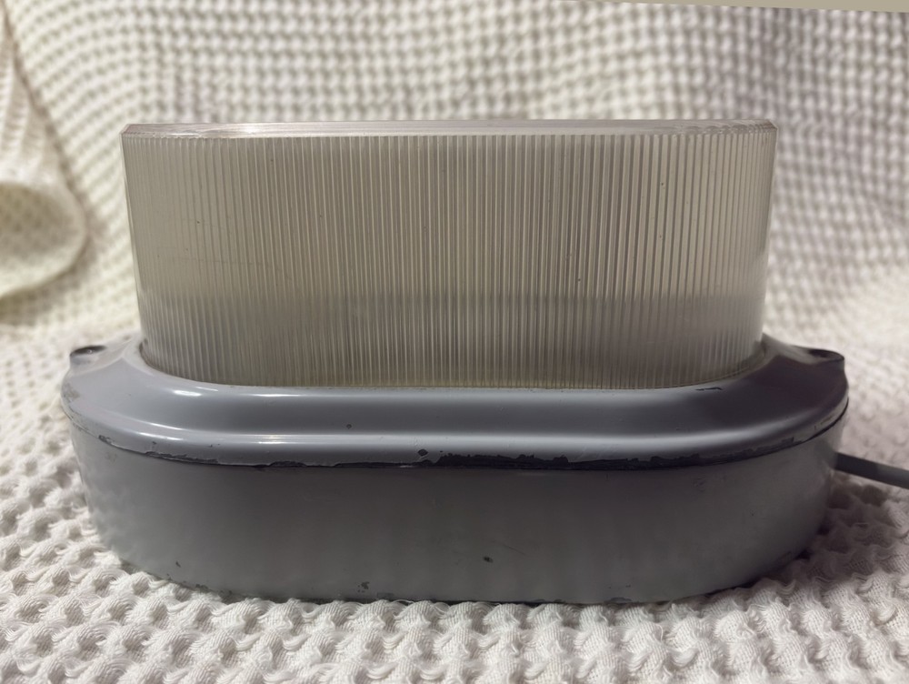 Vintage Coughtrie PY10 Bulkhead ceiling Light mettle body Polycarbonate Lens