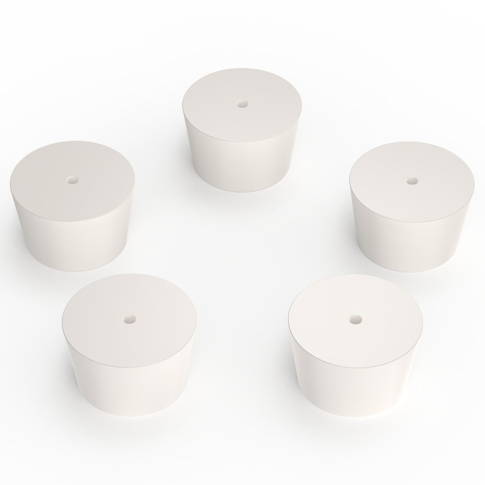 Solid Rubber Stopper Single Hole #10 AirTight Tapered Lab Seal 5 PCS