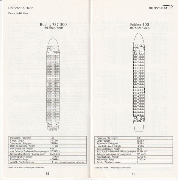 Deutsche BA timetable 1997/10/26