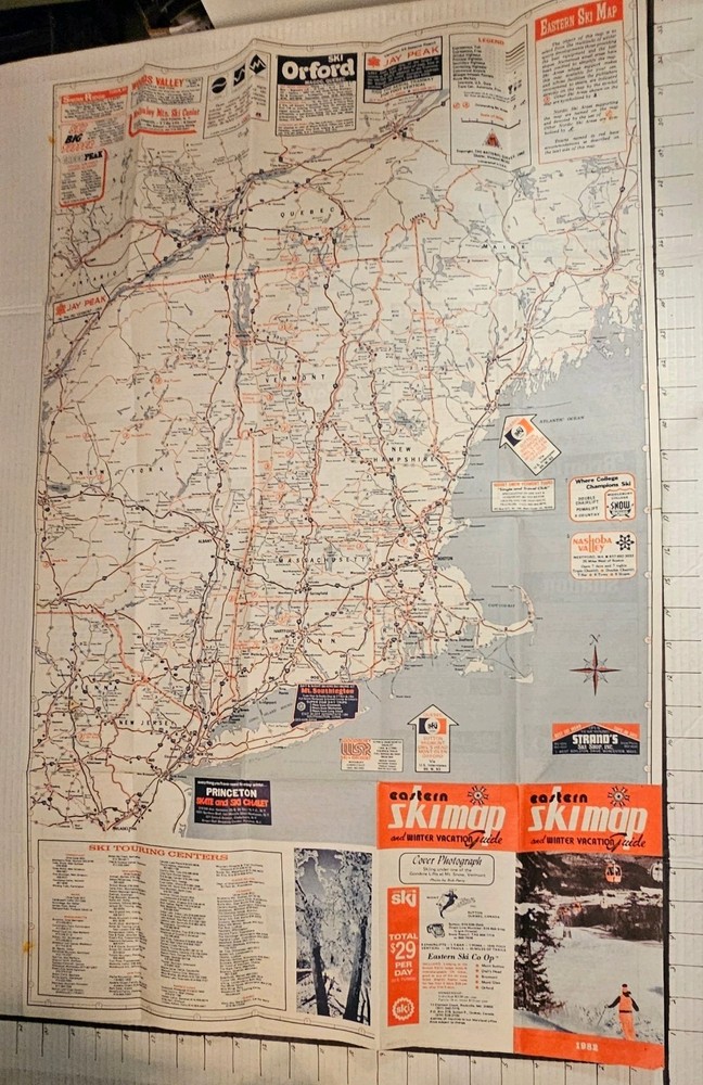 1982 EASTERN SKI MAP GUIDE. See Description For More.