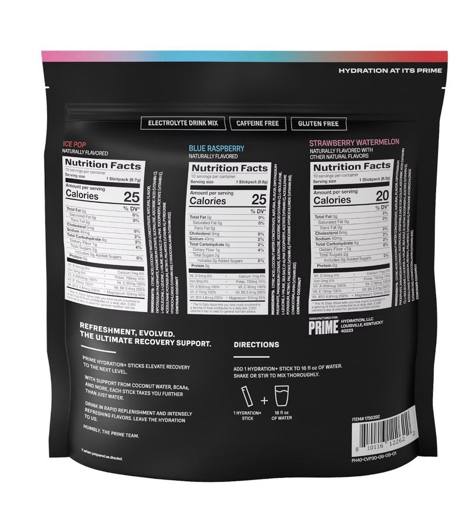 Prime Hydration + Sticks Electrolyte Drink Mix Variety Pack, ~ 30 Count