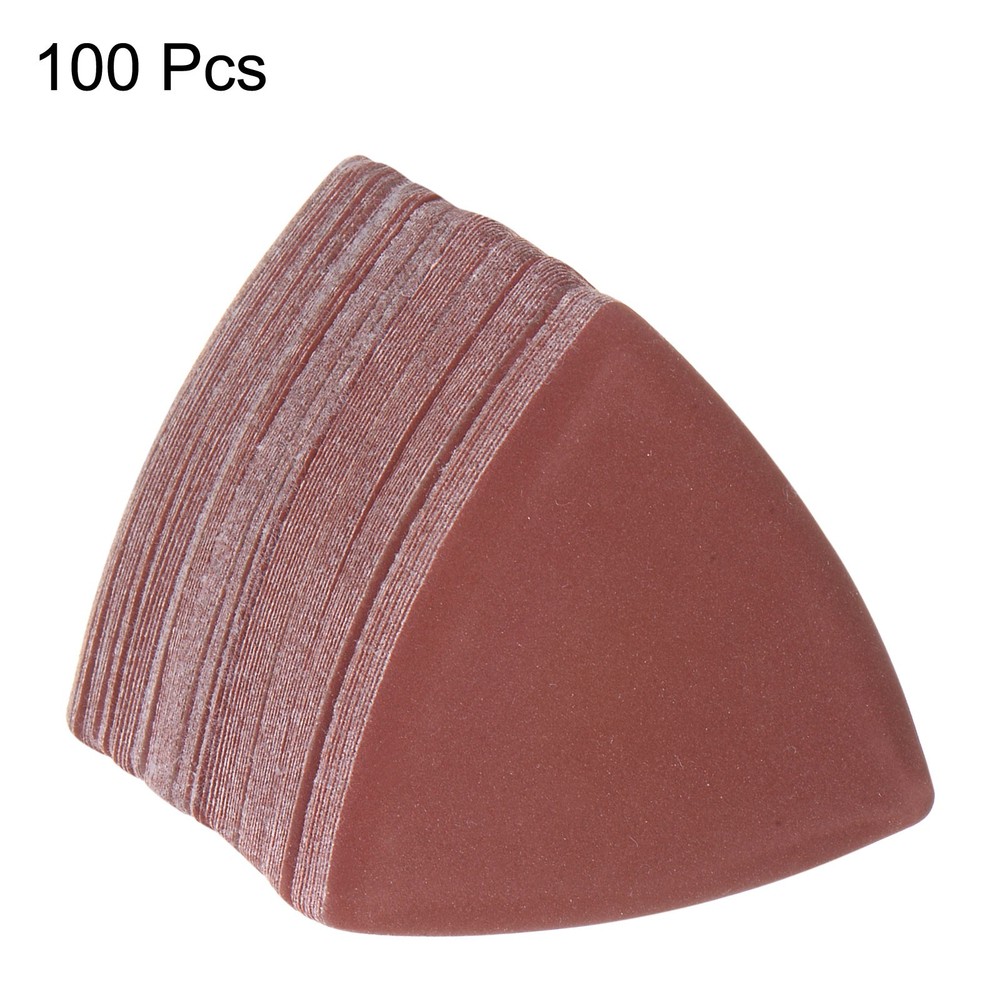 100pcs 800 Grits 80mm Aluminum Oxide Triangular Hook & Loop Sandpapers Pads