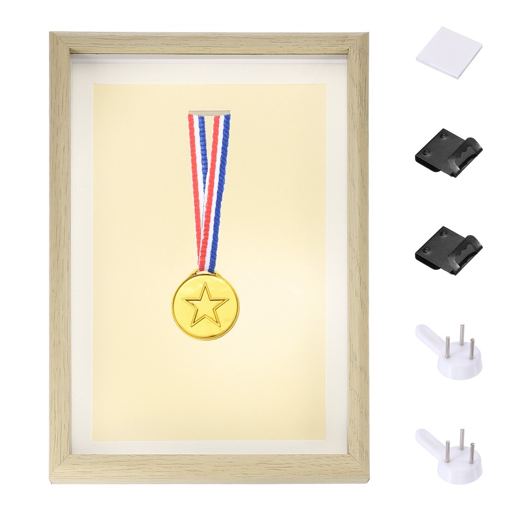 13x9\" Vertical Shadow Frame with Dots and Sticker, White