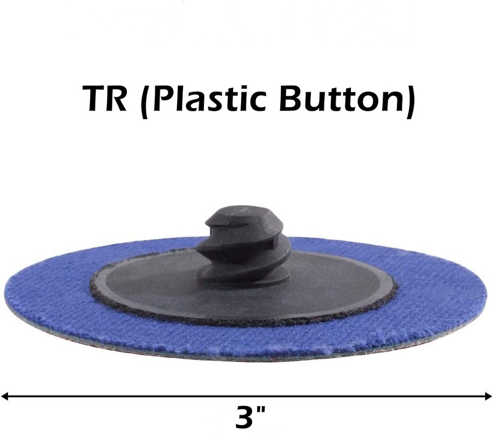 Quick Change Roll Lock Disc 50Pcs 60Grit 3 inch Sanding Discs for Surface Prep