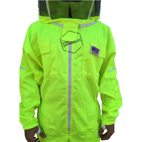Fluorescent Yellow Full Bee Suit - L Size Beekeeping Protective Gear
