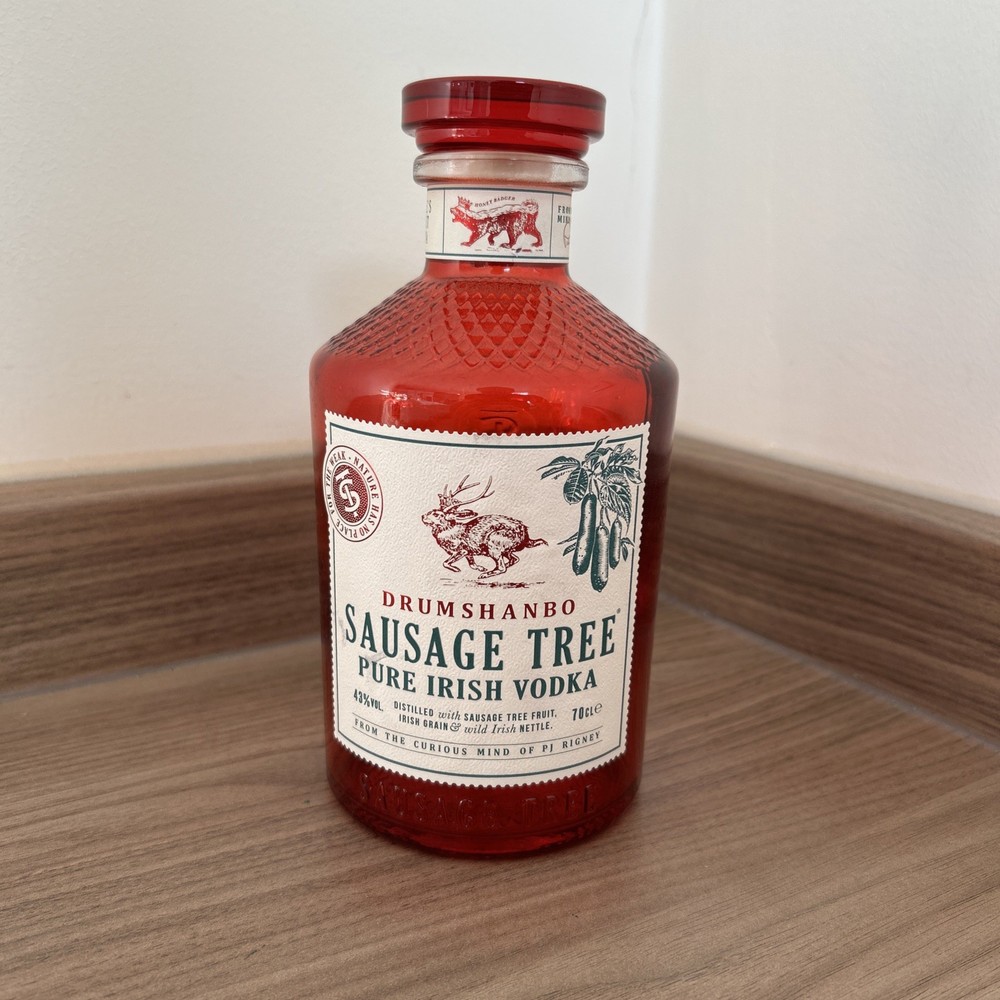 Sausage Tree Pure Irish Vodka Empty Bottle With Stopper Red Drumshando