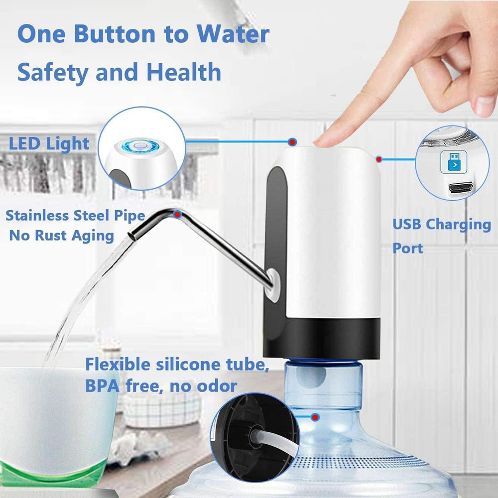 Electric Water Bottle Pump USB Rechargeable Dispenser for 2-5 Gallon