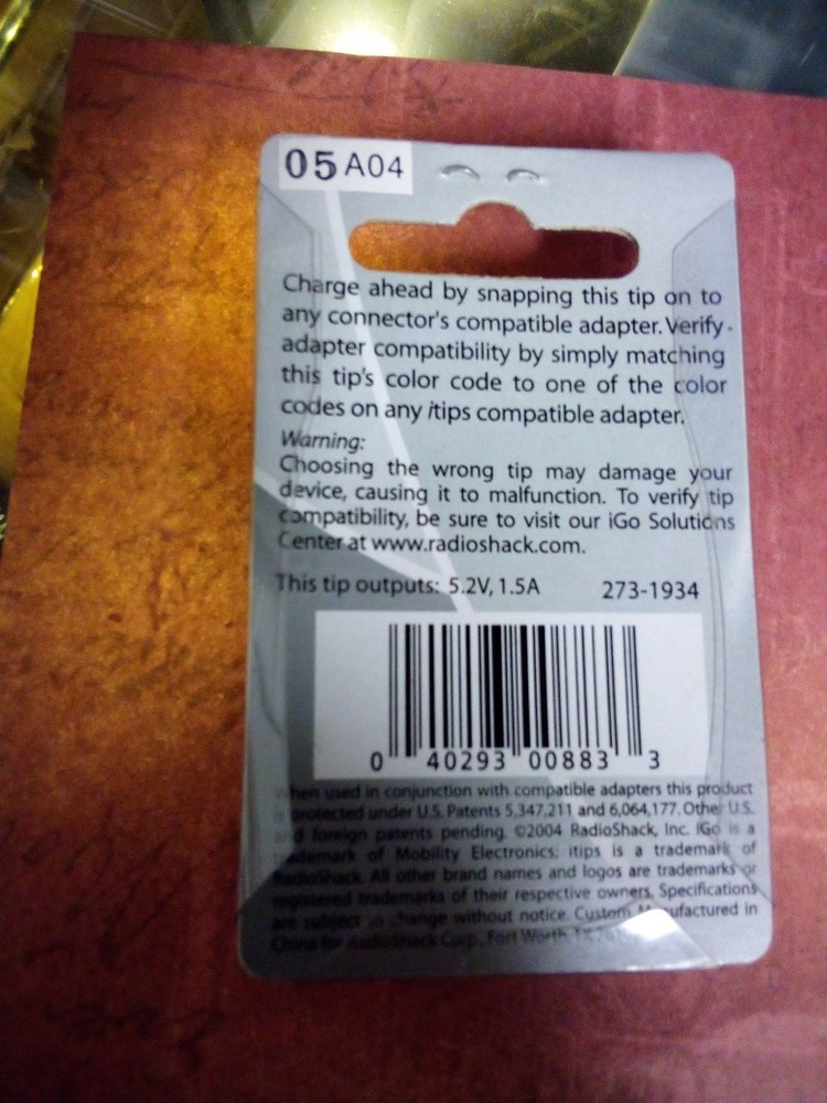 itips A23 Smart Charging Tip 5.2V 1.5A PDA Accessory New Sealed