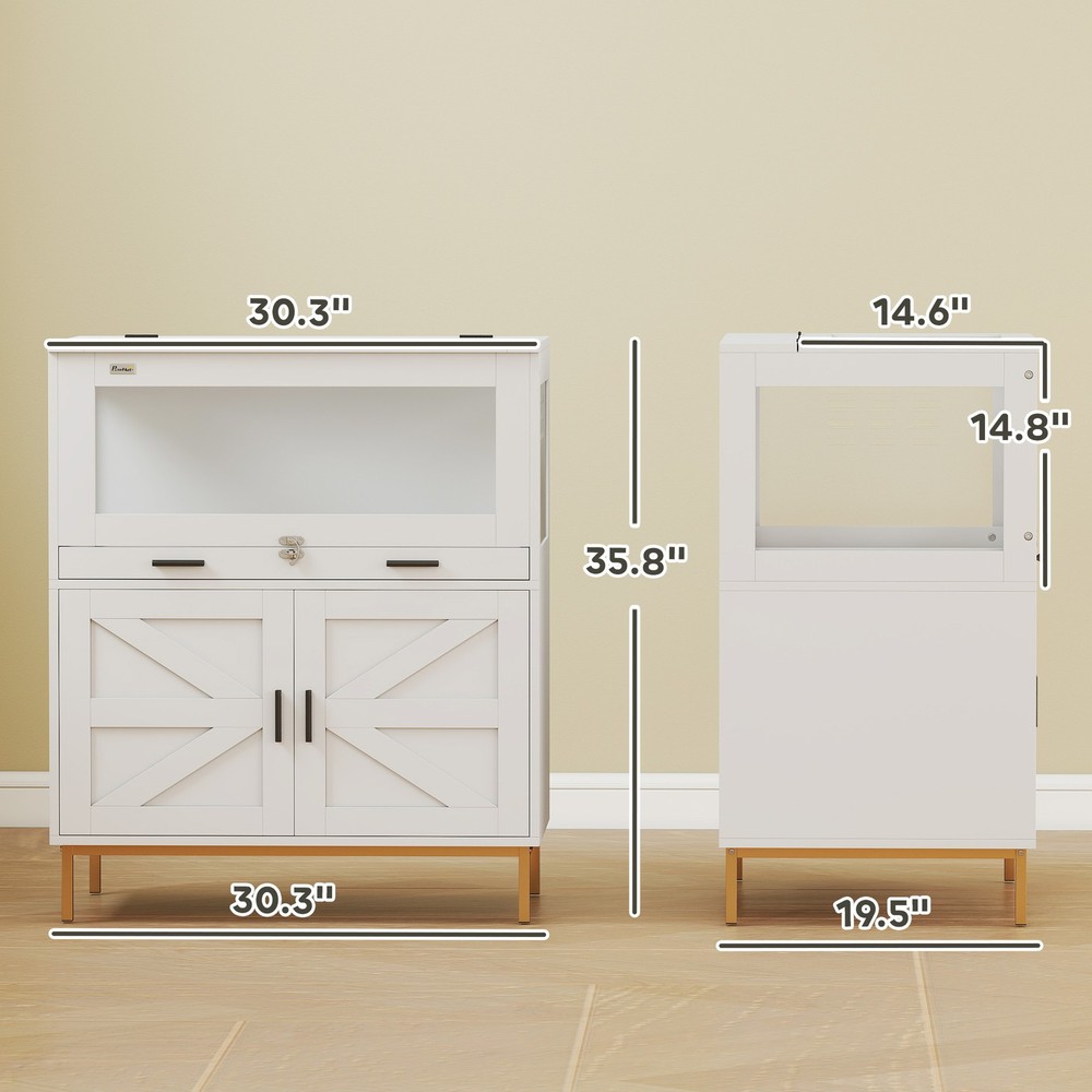 Hamster Cage with Storage Cabinet, Small Animal Cage with Pull Out Drawer