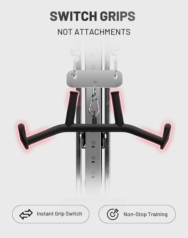 2-in-1 Lat Pulldown Bar, Narrow and Wide Grip Lat Pull Down Attachments