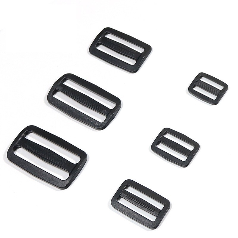 Tactical Plastic Tri-Glide Buckles for Webbing, 10PC Black