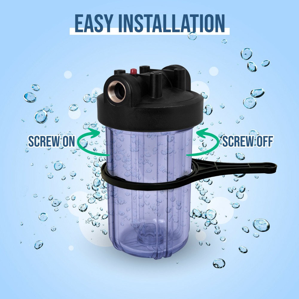 High Capacity Transparent Whole House Water Filter System Granular Carbon Filter