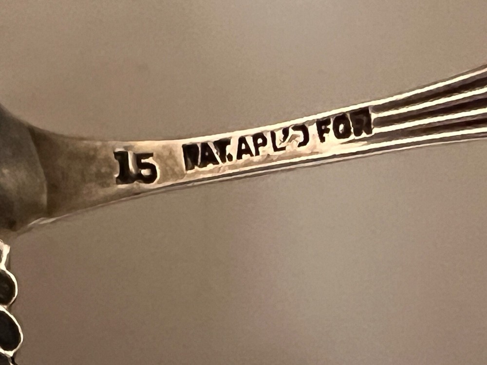 Sterling Silver Square Shaped Slotted Spoon Marked