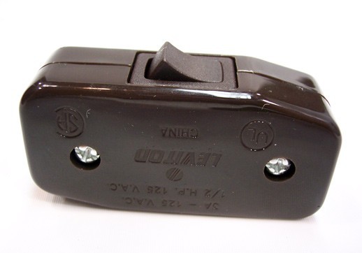 Cord Switch BROWN - UL Listed - Leviton Brand - Inline Cord Switch - Lamp Switch