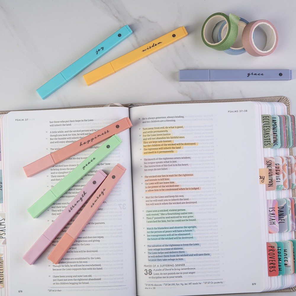 DIVERSEBEE Bible Highlighters with Soft Chisel Tip, 8 Pack 8 Pack, Pastel