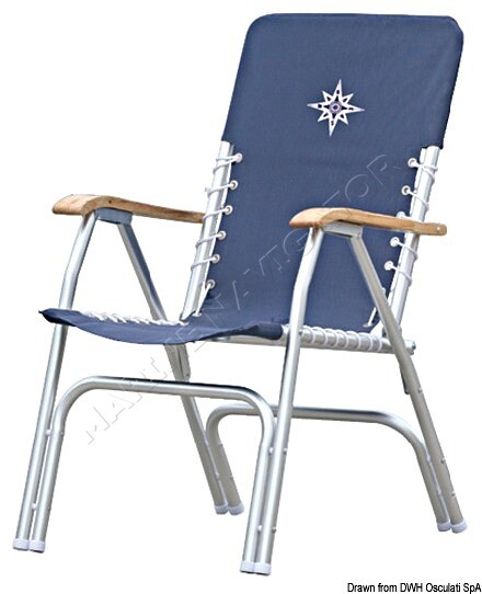 Osculati Deck Model Foldable Anodized Aluminium Chair with Polyester Seat