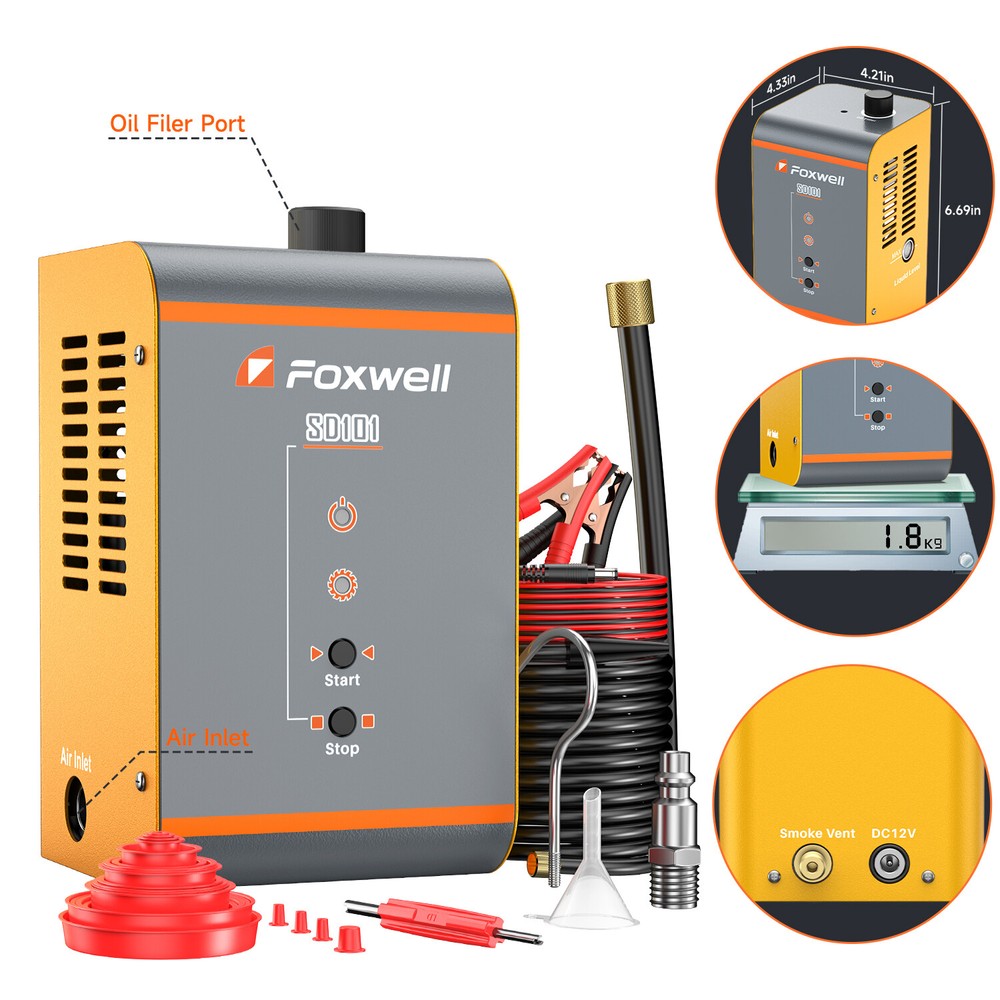 FOXWELL SD101 Auto Smoke Detector EVAP System Leakage Analyzer Tester Machine