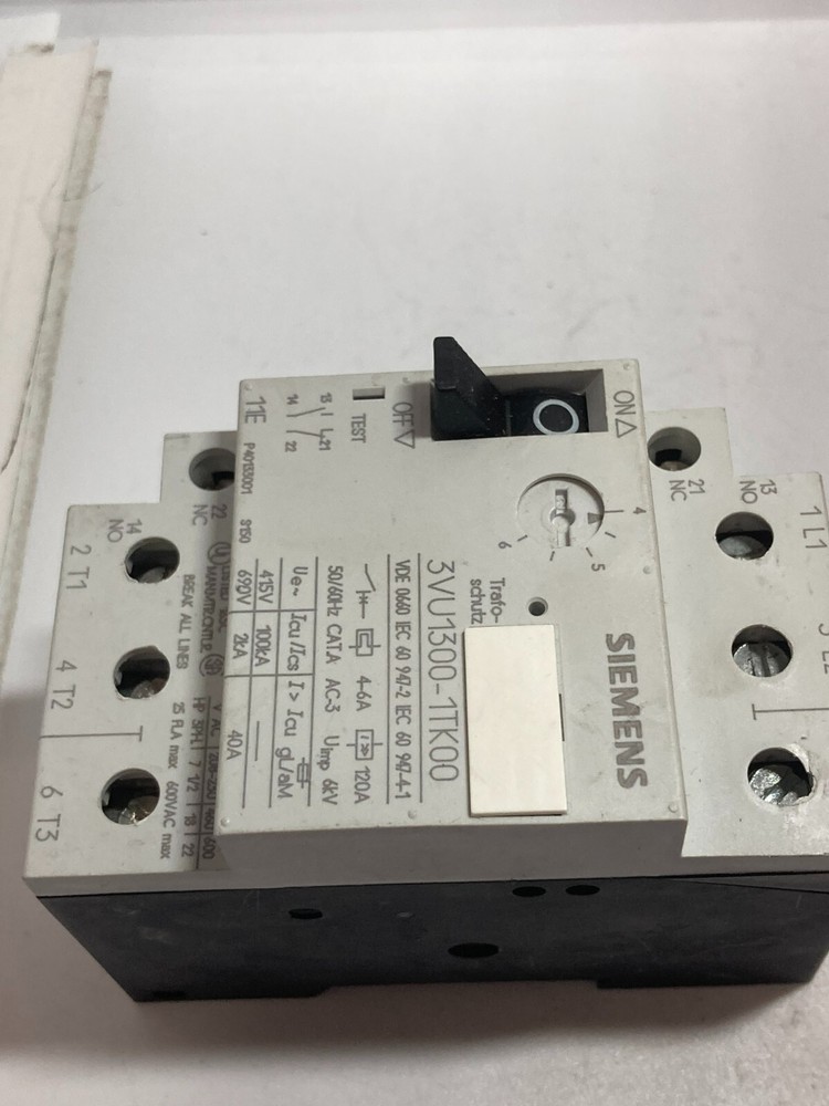 SIEMENS 3VU1300-1TK00 MOTOR STARTER PROTECTOR 600V