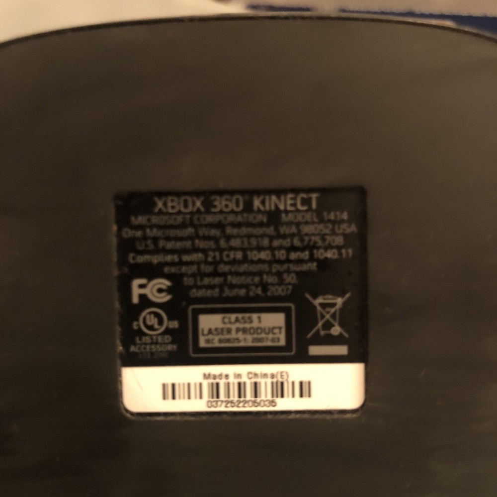 Microsoft Xbox 360 Kinect Sensor Bar 1414 Black See Pics Good