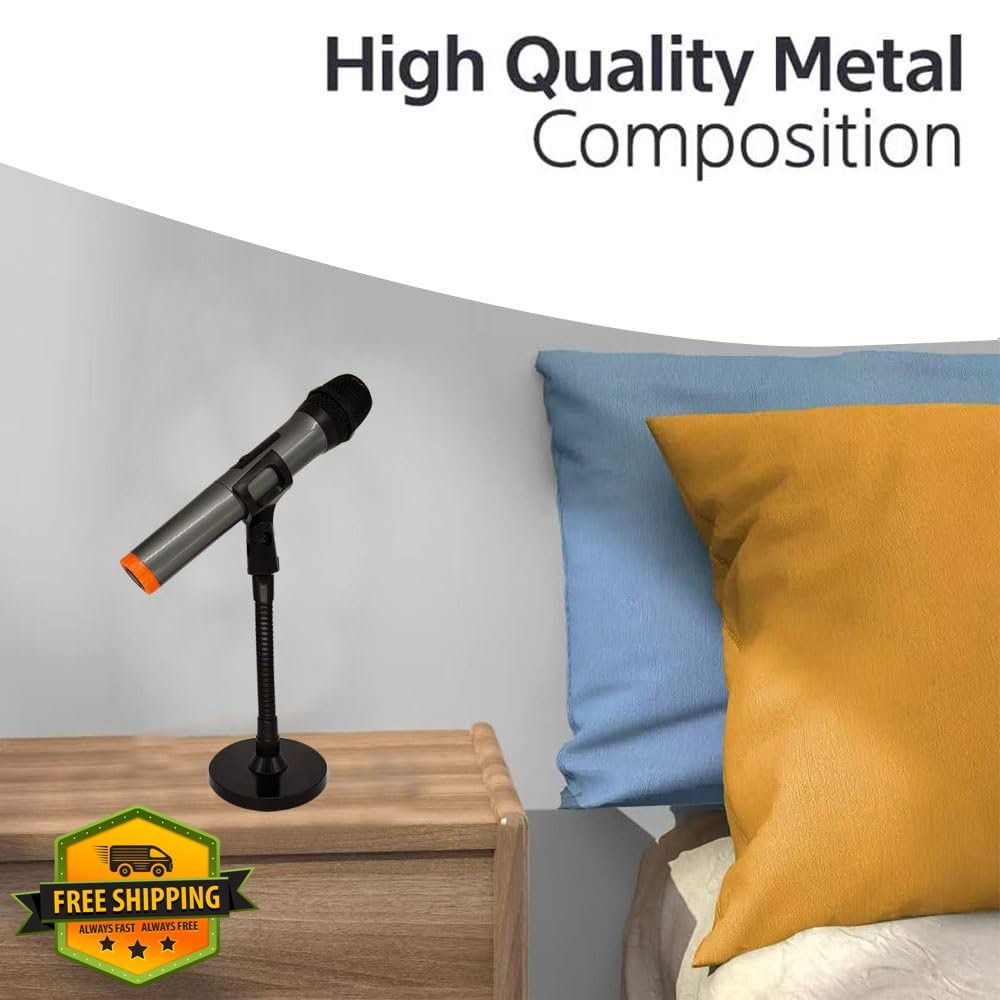 Microphone Stand Desk Wall Mount Flexible Gooseneck 5/8" Black