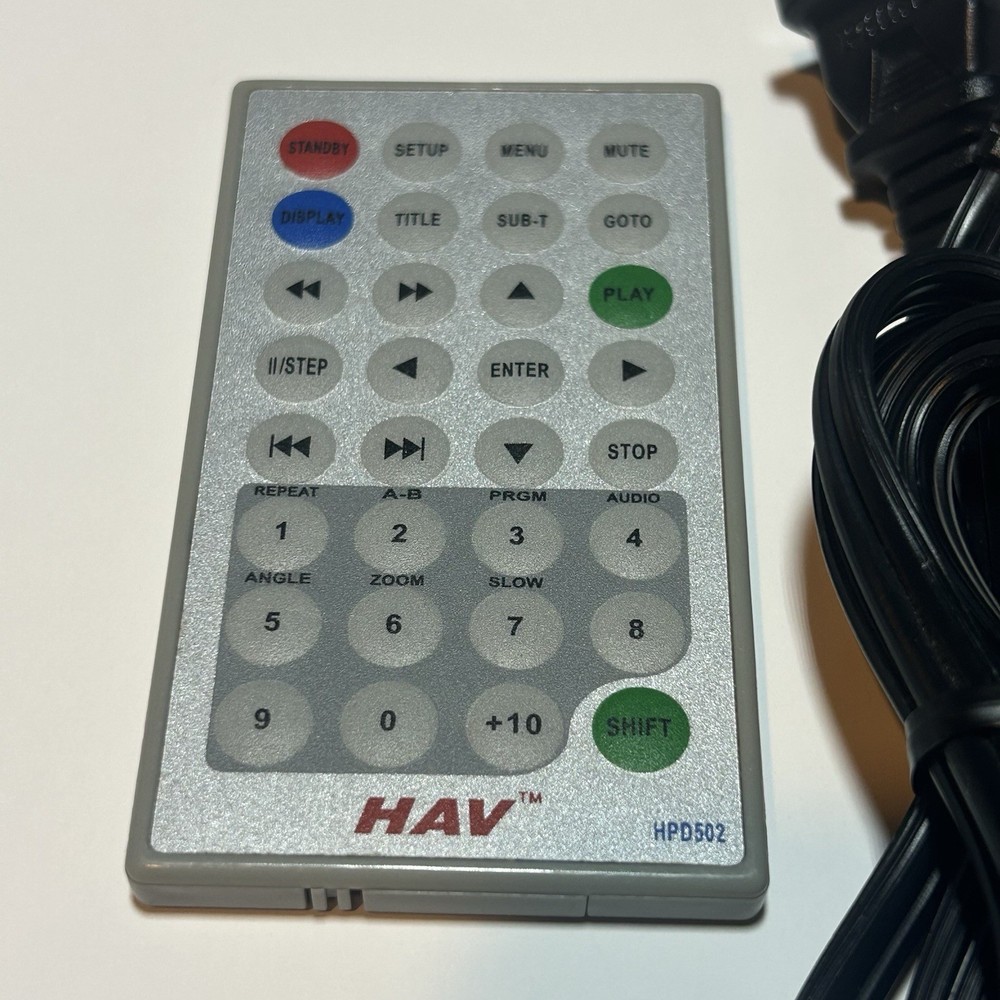 HAV DVD Portable Player PHD502 AC Adapter & Remote Control
