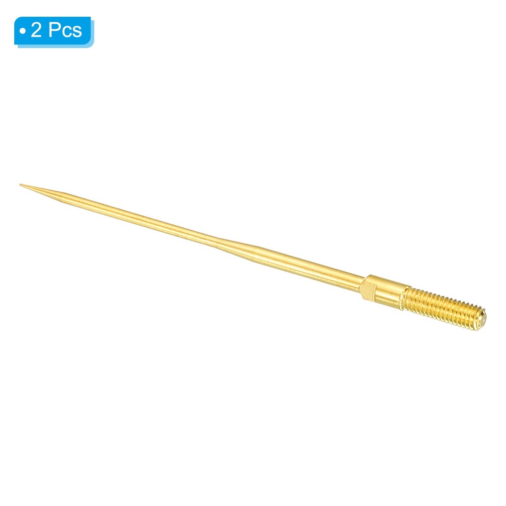 1mm Test Probe Pins, 2 Pcs Multimeter Extention Long Sharp Pin Needle, Gold