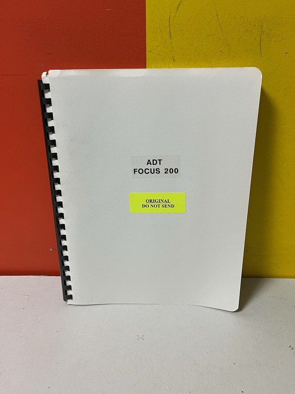 ADT FOCUS 200 Security Systems Operator's Manual