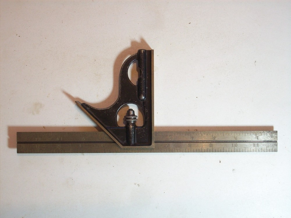 Tool MACHINIST COMBINATION SQUARE 90 45 DEGREE ANGLE STARRETT 12” BLADE RULER