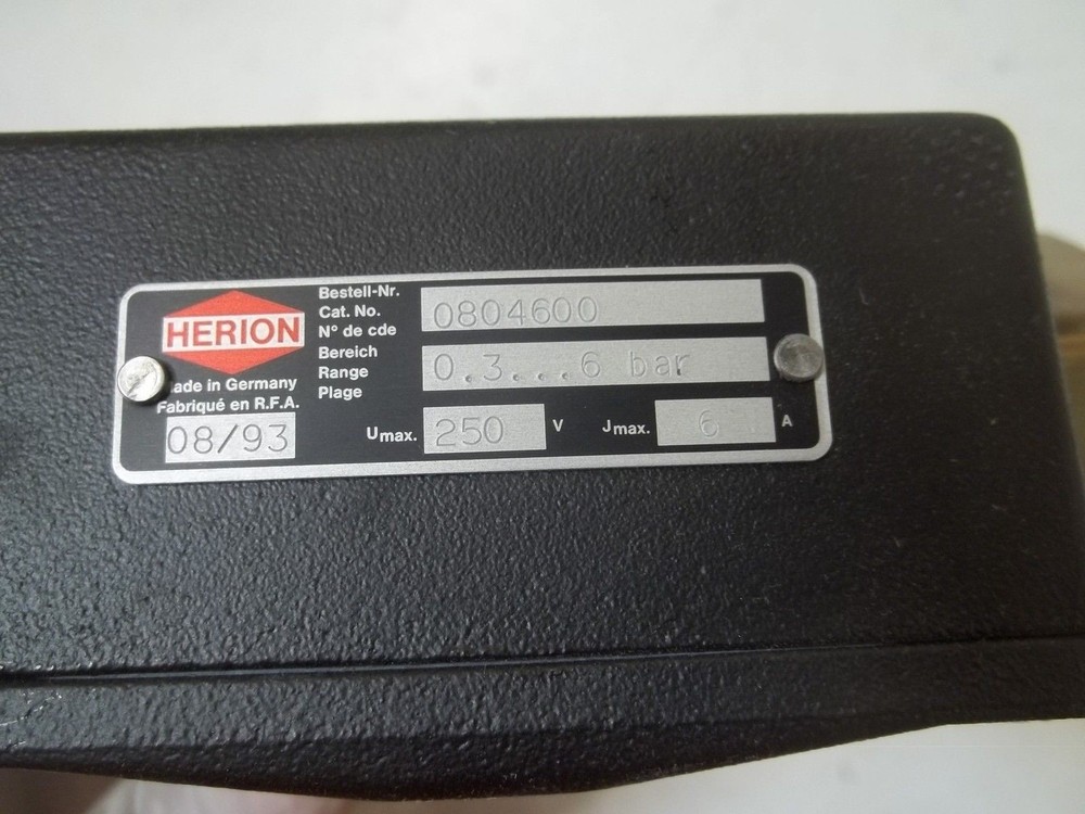 HERION 0804600 PRESSURE SWITCH NSMP