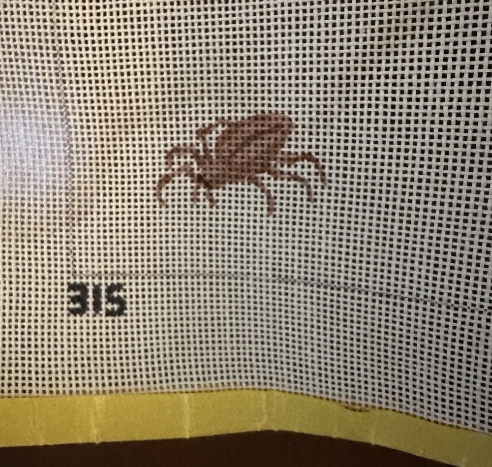 VTG 1950s Cat & Bug Needlepoint Pattern Two The Point Kansas