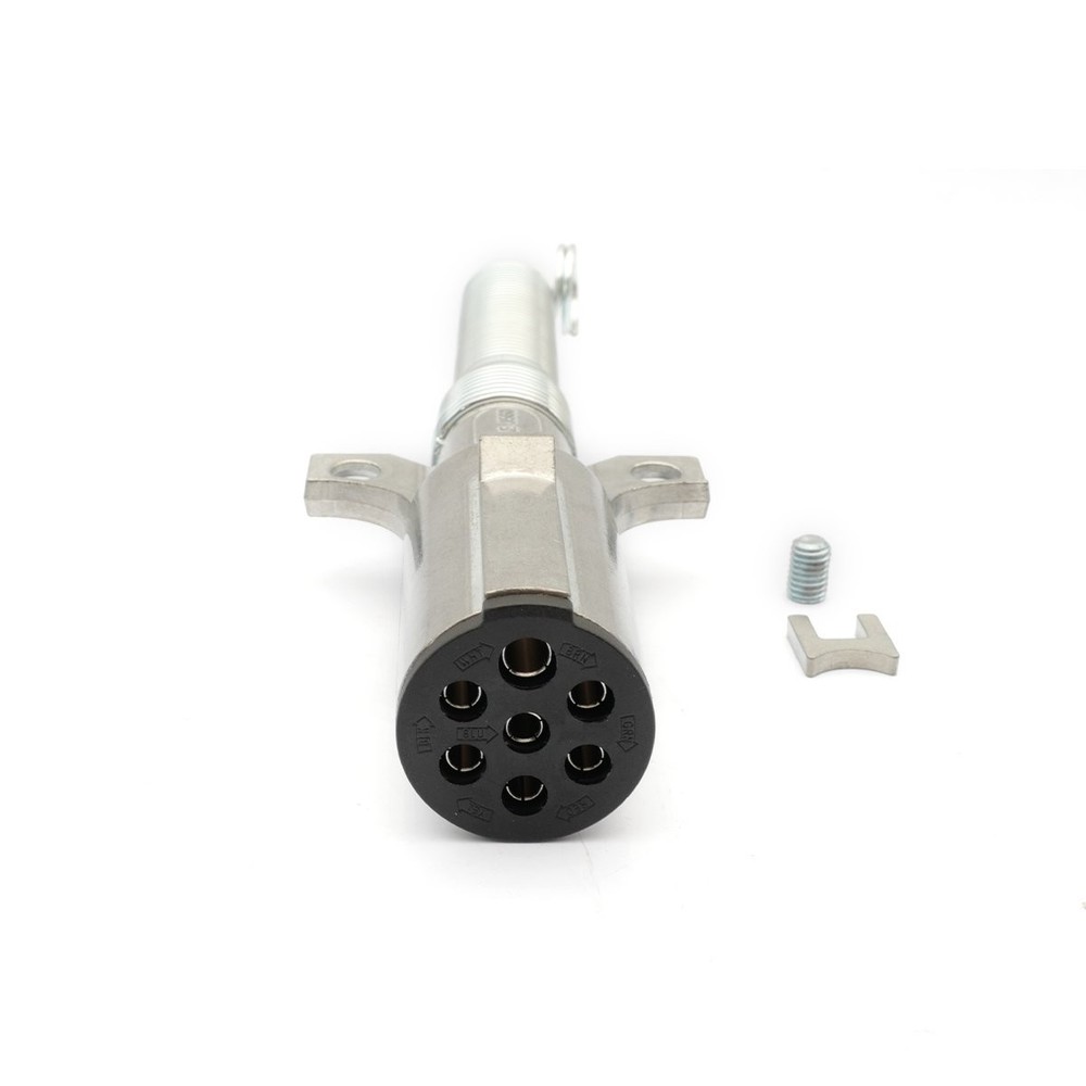 7 Pin Round Trailer Connector Wiring Harness Socket Plug W/Spring Guard 2PCS