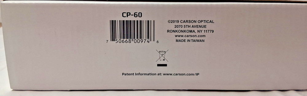 CARSON OPTICAL Acrylic Eyeglass Frame Magnifier 3x Rectangular CP-60