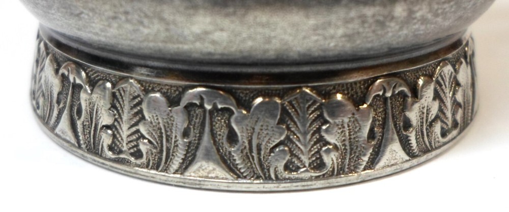 Antique VICTORIAN SILVER PLATED CUP - BFA Script Monogram 3" Tall