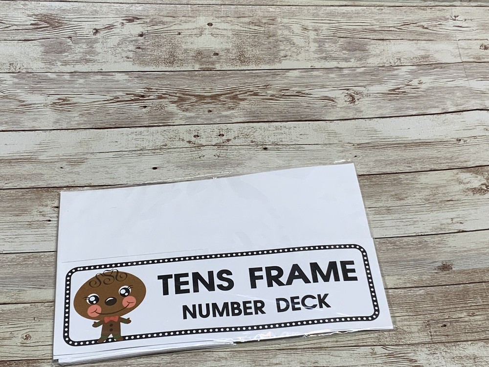 Gingerbread Boy - Themed Learning Centers - Tens Frames Number Deck Laminated