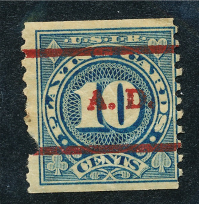 RF 20   "A. D. "stamped, pull perf used no faults nice  ......164469