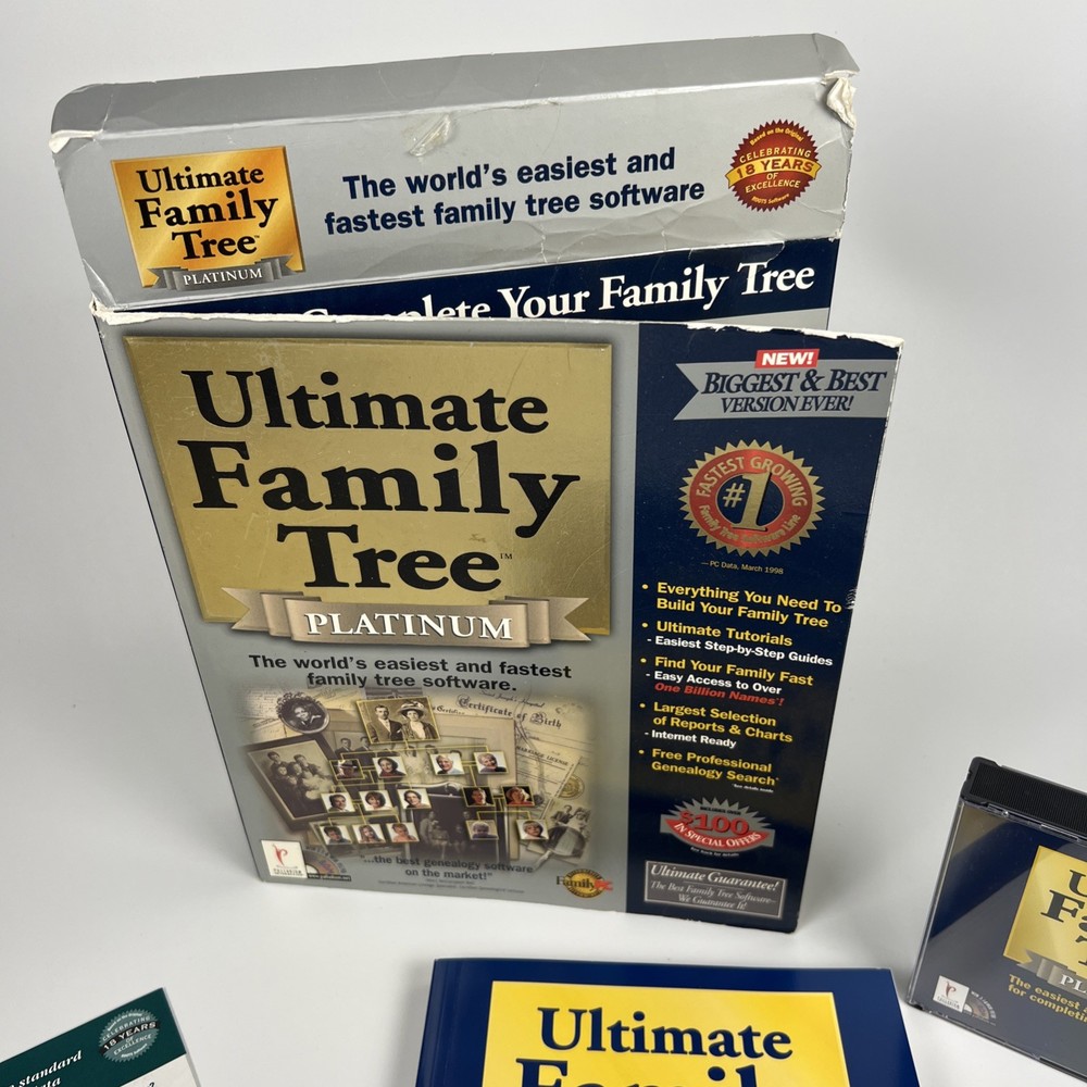 Ultimate Family Tree Software PC CD ROM 1998 Ancestry Genealogy