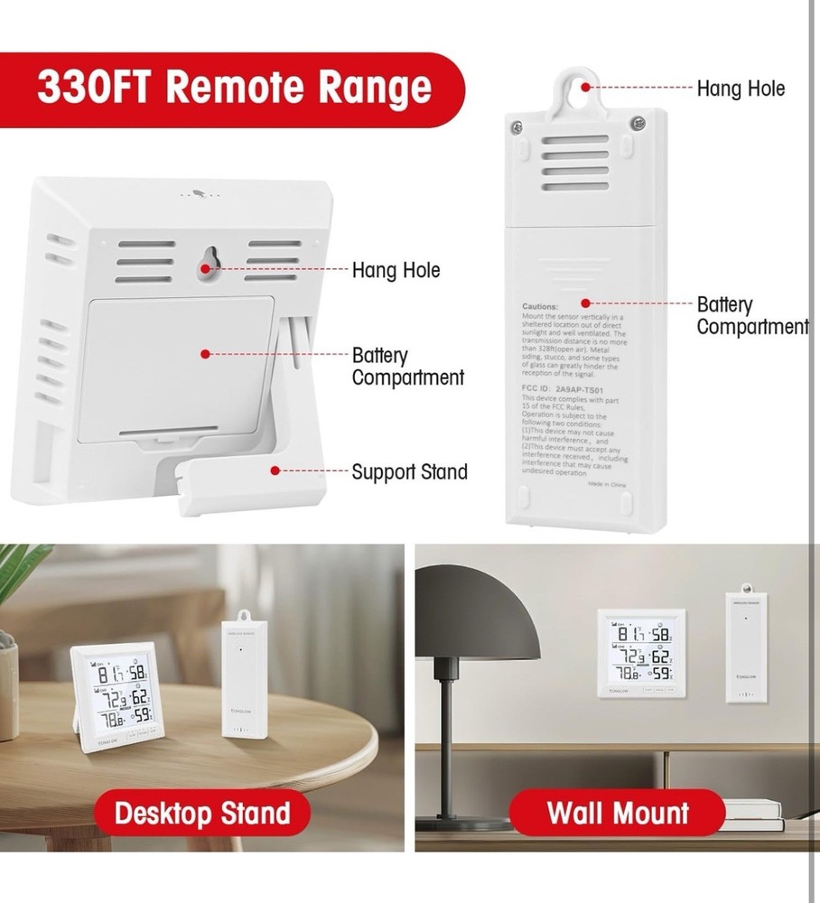 Conglow Multizone Wireless Thermometer With Digital Display