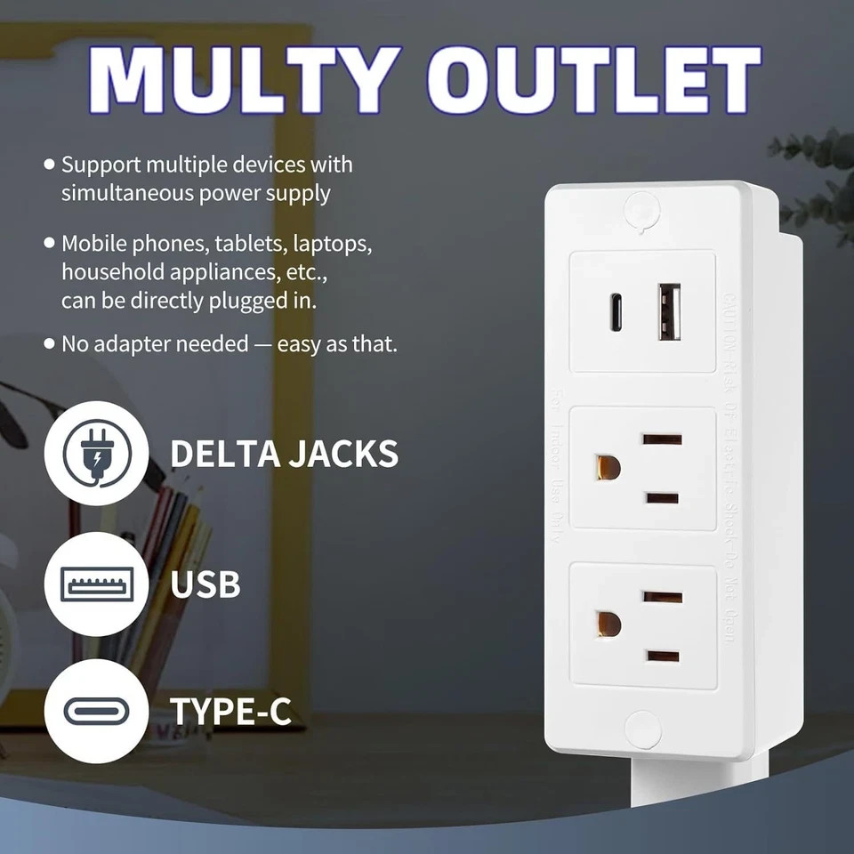 Electrical Outlet Expander Power Socket Rotating Extender Sofas Nightstands Desk